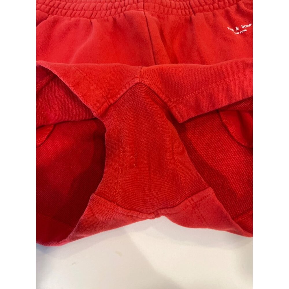 Rag & Bone Womens Red Cotton Shorts With Elastic Waistband & Logo Detail - Picture 3 of 5